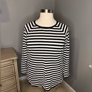 MICHAEL Michael Kors Black and White Striped Top Size XL